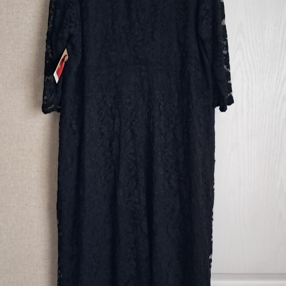 Kiyonna Black Long Sleeve Lace Dress